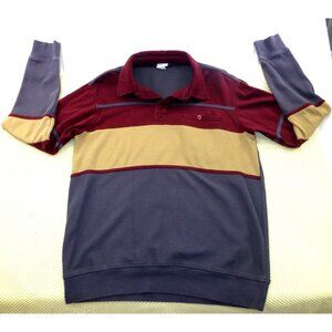 VTG Haband Casual Joe Polo Shirt Mens Large Color Block‎ Long Sleeve